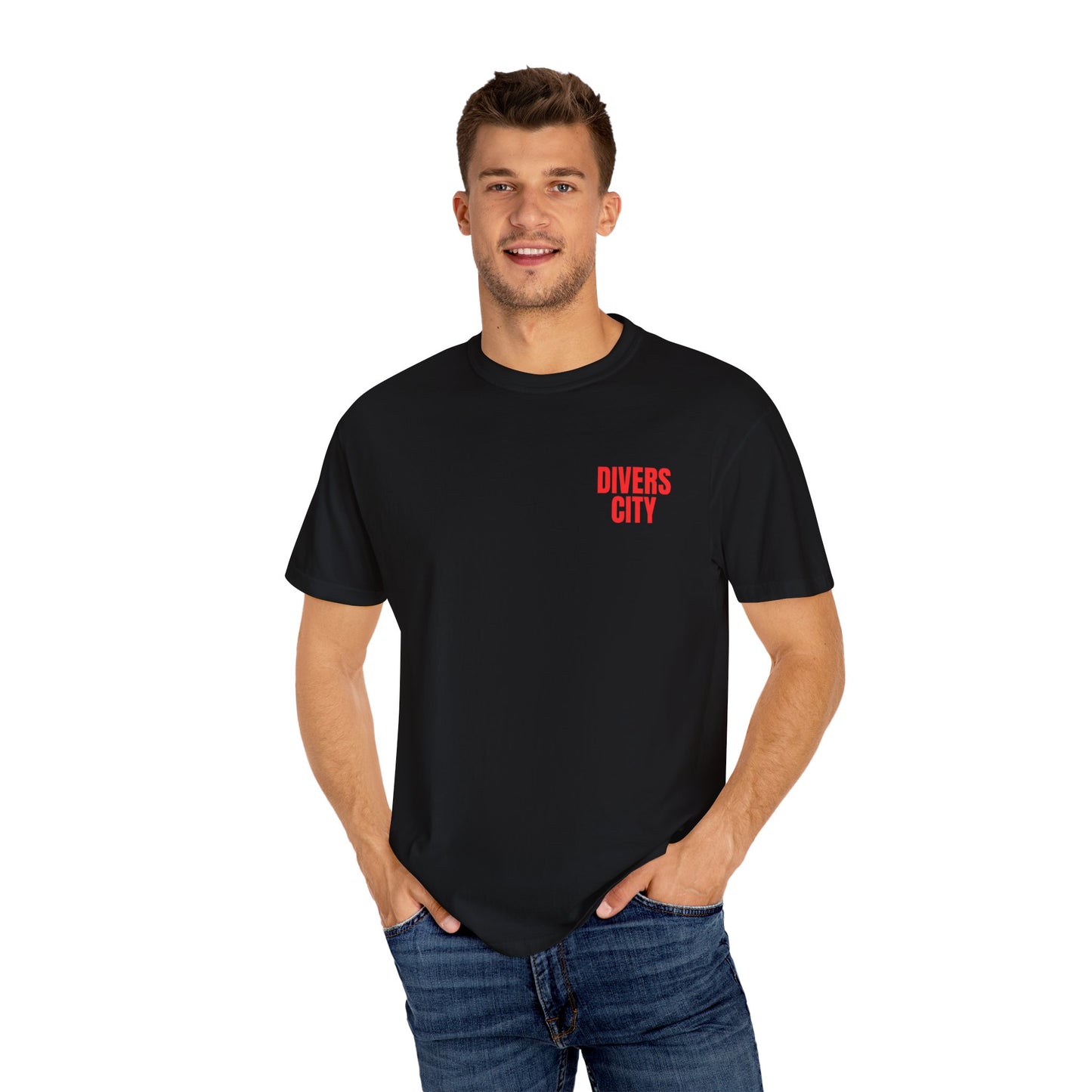 Unisex Garment-Dyed T-Shirt | Casual Streetwear with 'Divers City' Print