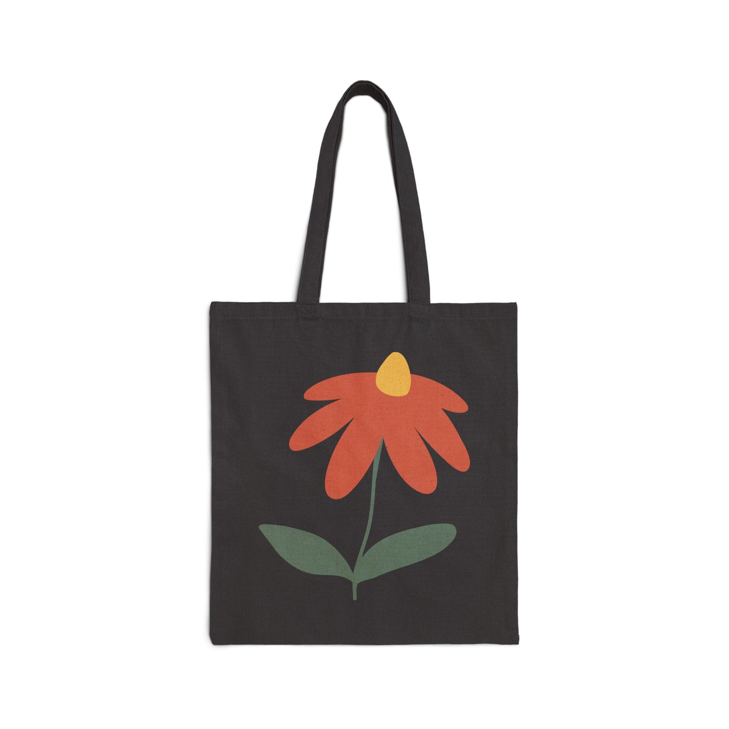 Beach Vibes Cotton Canvas Tote Bag - Floral and Seaside Design for Summer Adventures