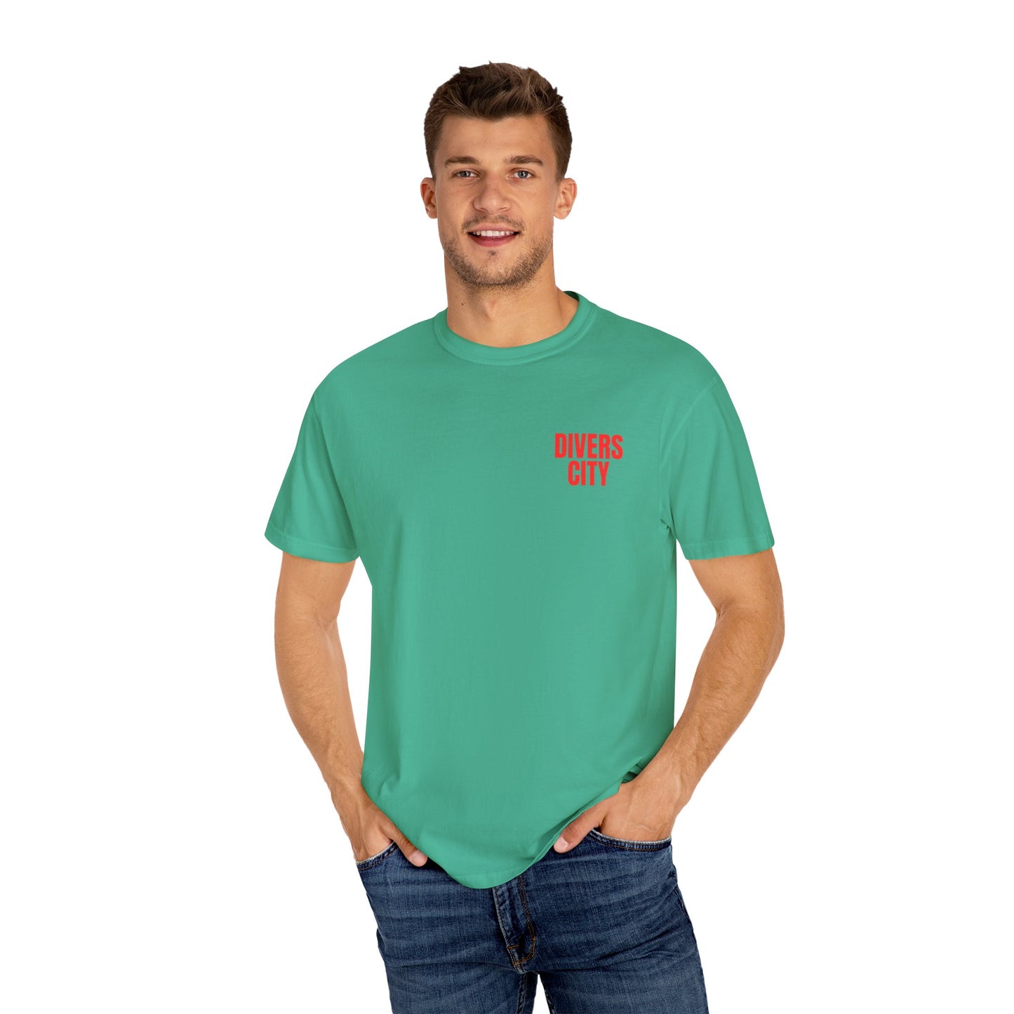 Unisex Garment-Dyed T-Shirt | Casual Streetwear with 'Divers City' Print
