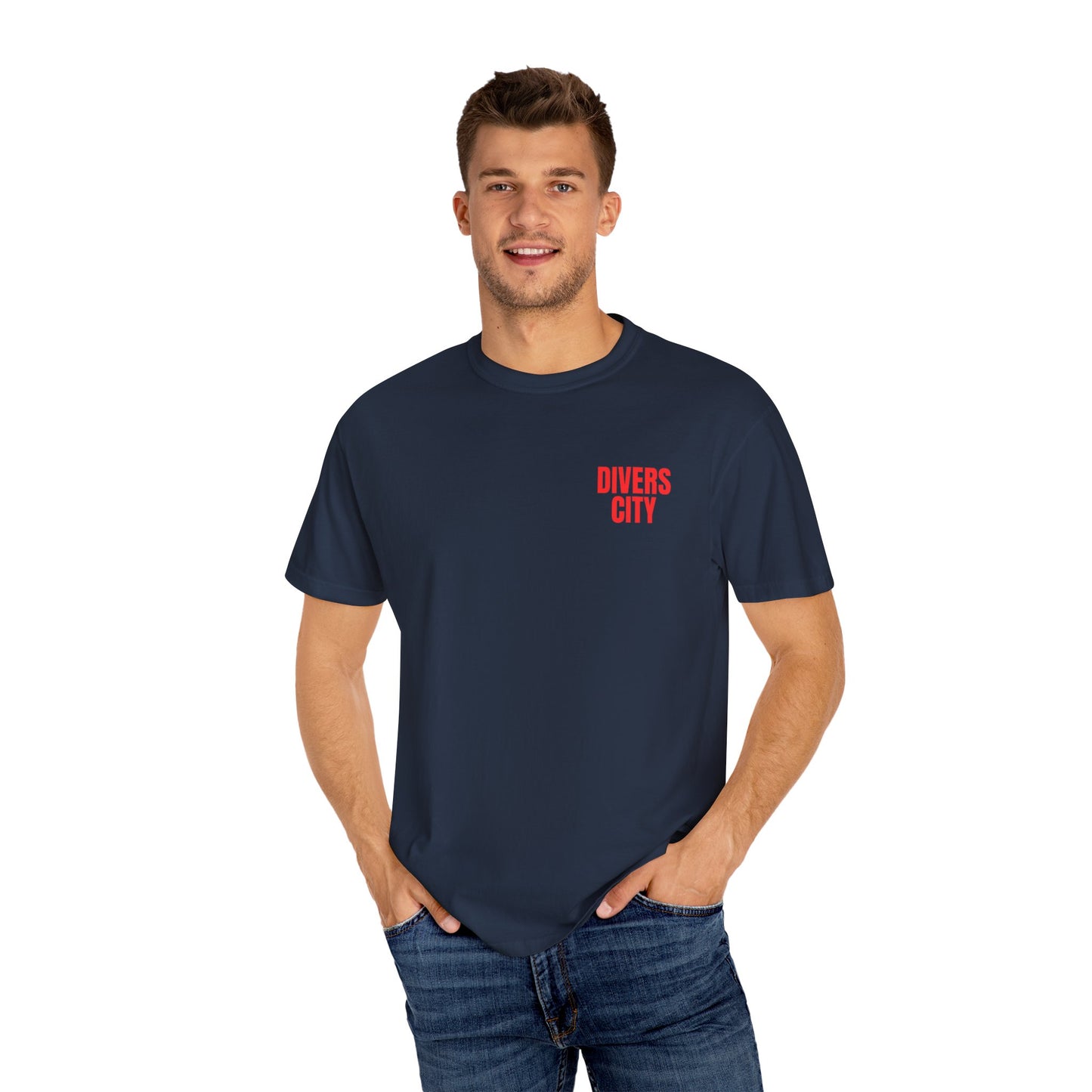 Unisex Garment-Dyed T-Shirt | Casual Streetwear with 'Divers City' Print