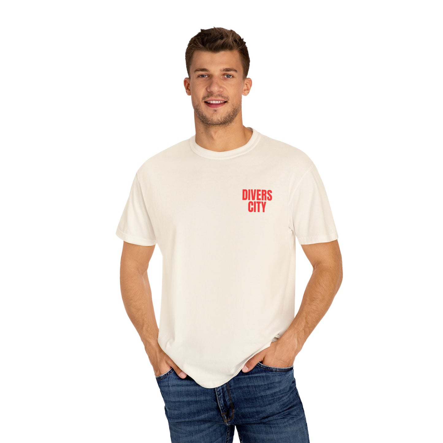 Unisex Garment-Dyed T-Shirt | Casual Streetwear with 'Divers City' Print