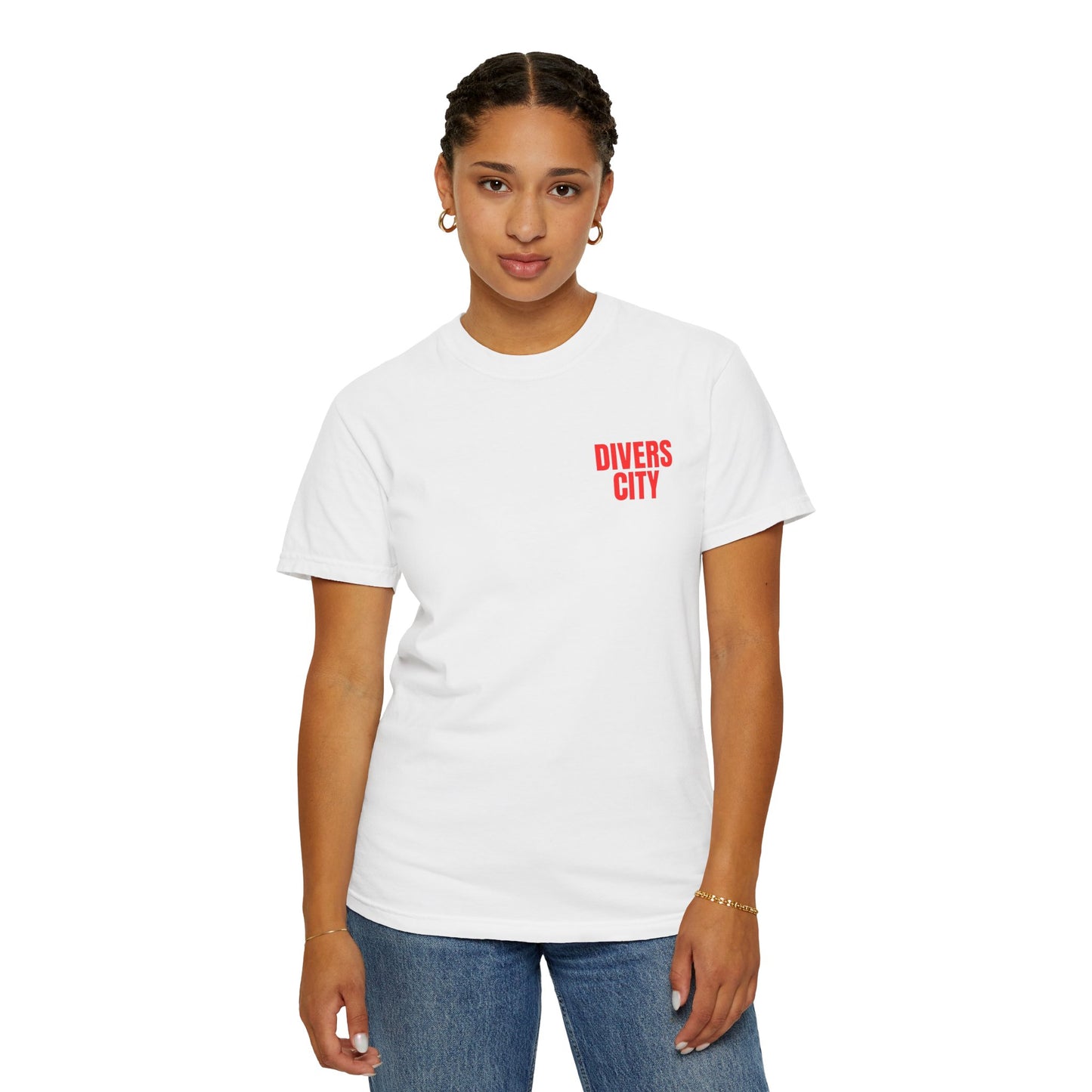 Unisex Garment-Dyed T-Shirt | Casual Streetwear with 'Divers City' Print