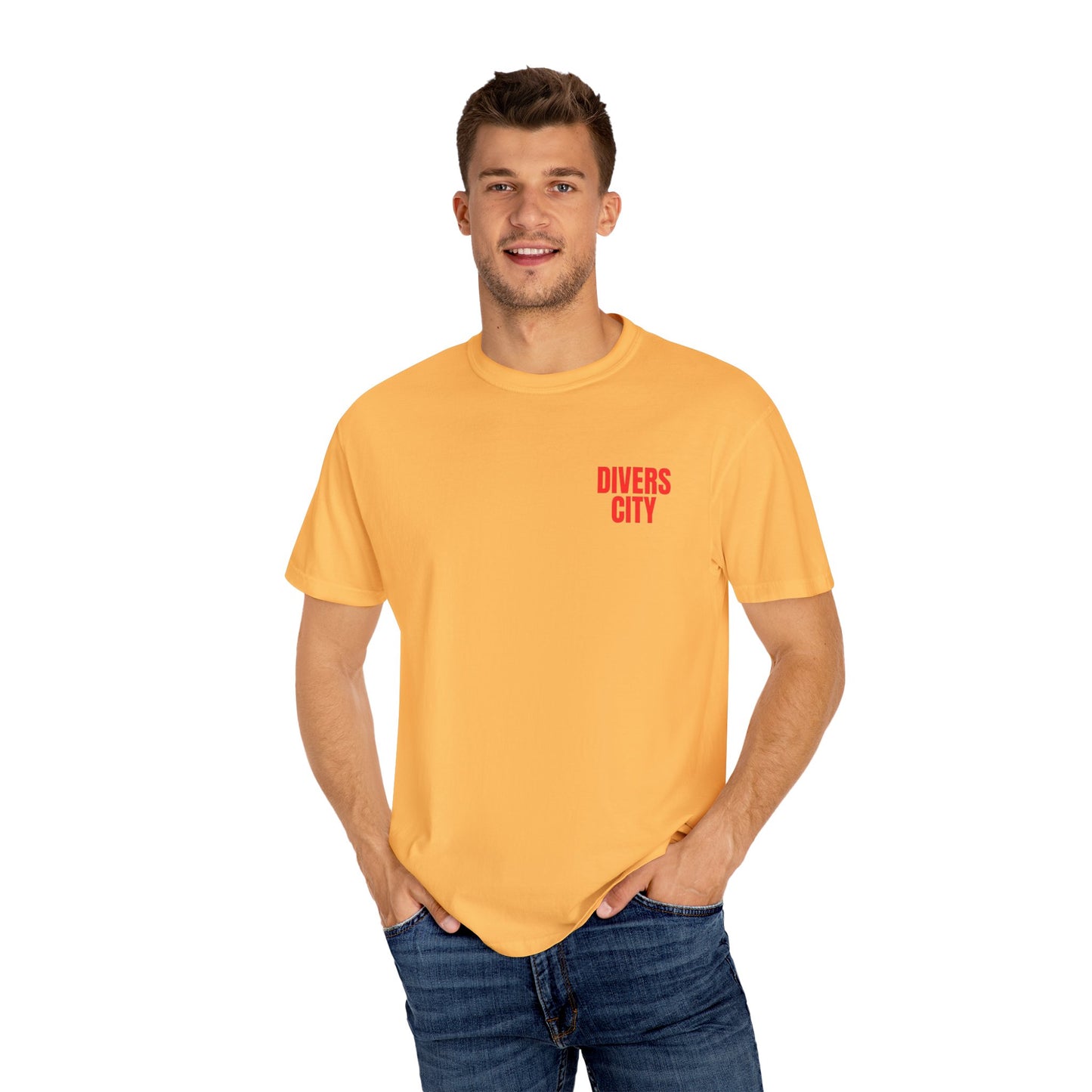Unisex Garment-Dyed T-Shirt | Casual Streetwear with 'Divers City' Print