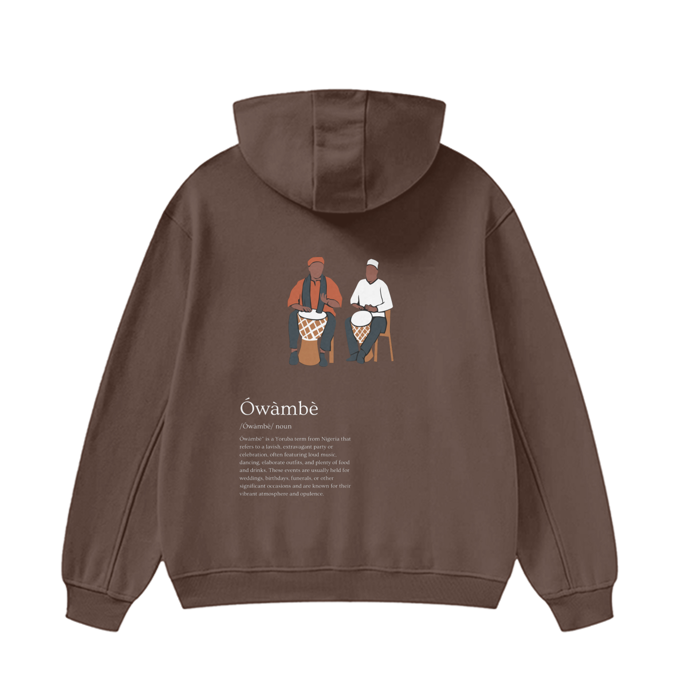 ÓWÀMBÈ High Neck Insulated FOG Solid Color Fleece Hoodie - 385 GSM