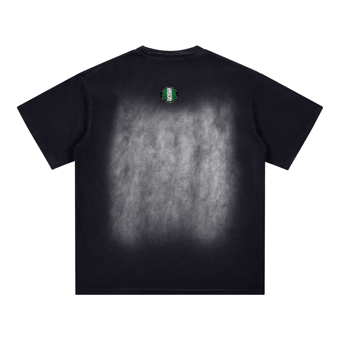 Lagos garage - Square Patch Monkey Washed Drop Shoulder T-Shirt