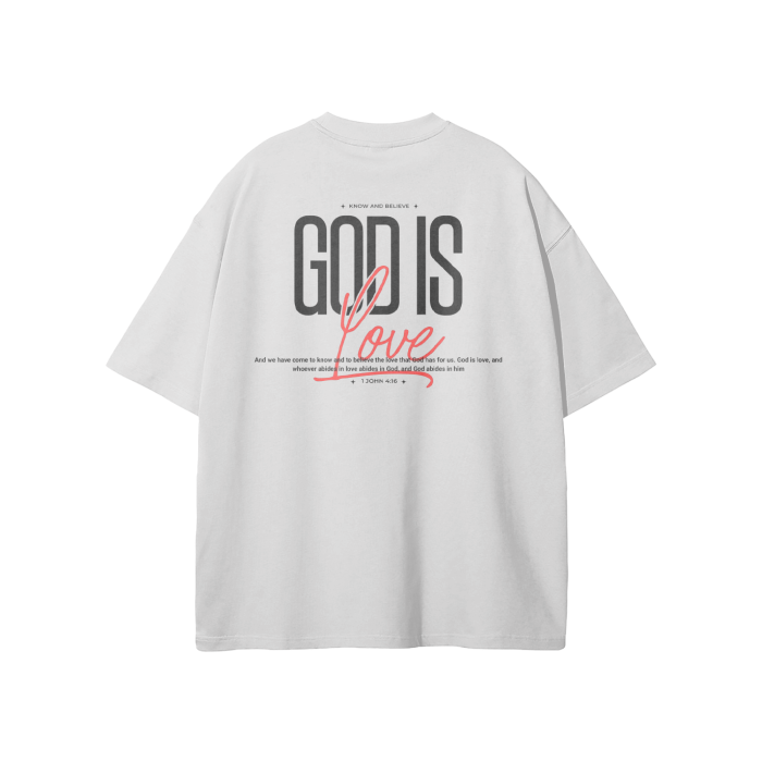 GOD IS LOVE Streetwear Unisex Earth Tone Heavyweight Loose Fit FOG T-Shirt