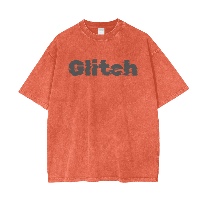 Glitch Acid Wash Oversize T-Shirt