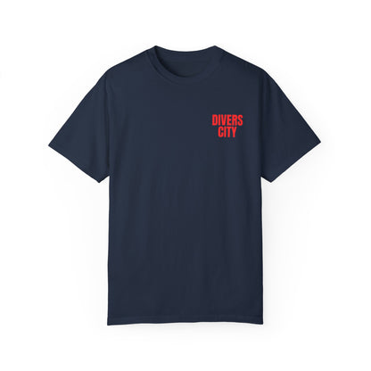 Unisex Garment-Dyed T-Shirt | Casual Streetwear with 'Divers City' Print