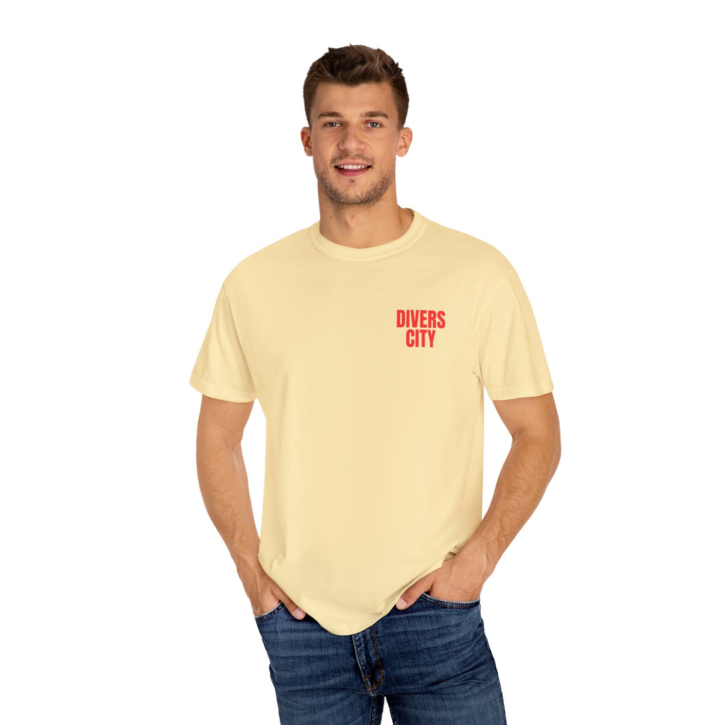 Unisex Garment-Dyed T-Shirt | Casual Streetwear with 'Divers City' Print