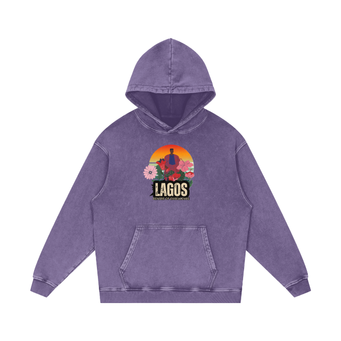 Lagos NBFL Acid Wash Oversize Hoodie - 420 GSM