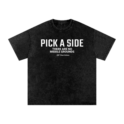 PICK A SIDE Acid Wash Oversize T-Shirt