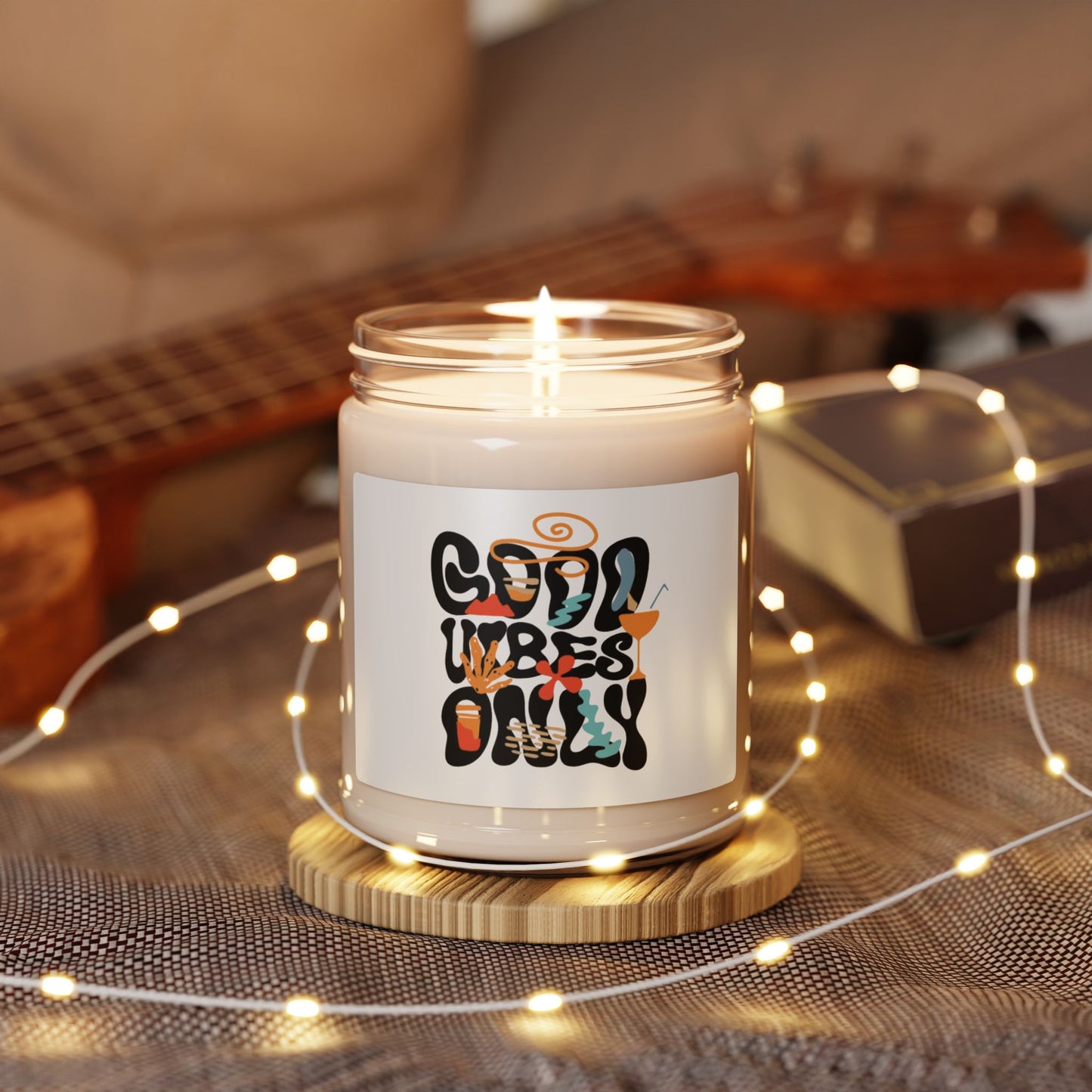 Good Vibes Only Scented Soy Candle - 9oz | Relaxing Aromatherapy Mood Enhancer