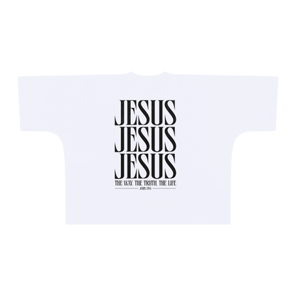 Jesus the way Oversize One-piece Pattern Cut Boxy Tee