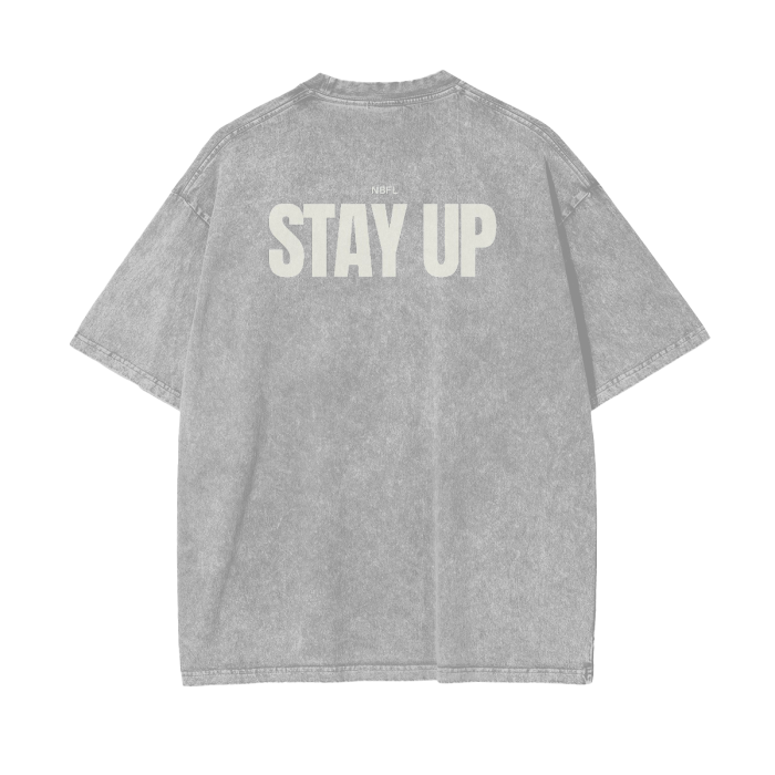 Turn up Stay up Acid Wash Oversize T-Shirt