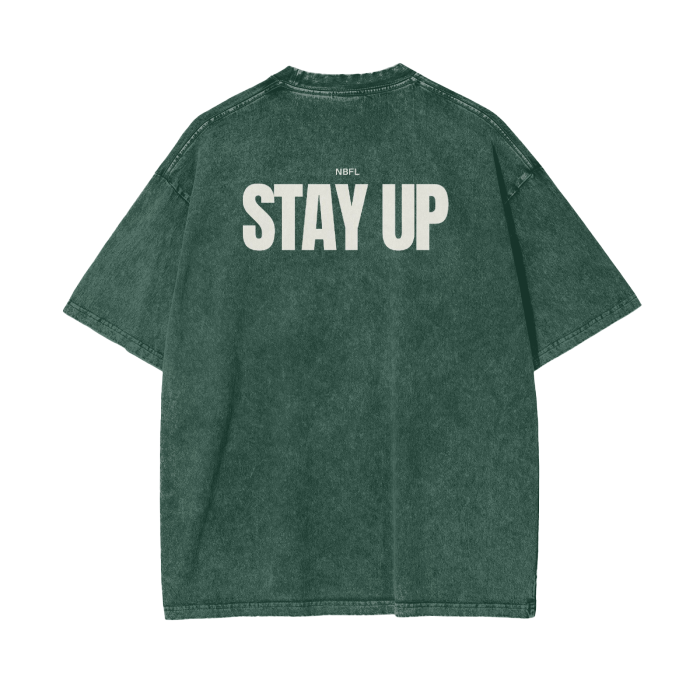 Turn up Stay up Acid Wash Oversize T-Shirt