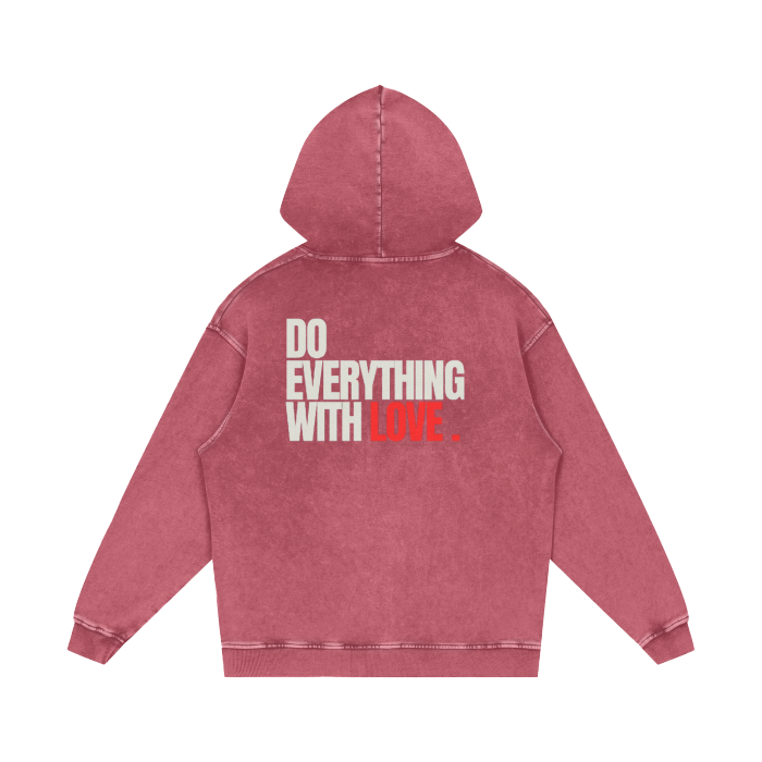 Do it with love Acid Wash Oversize Hoodie