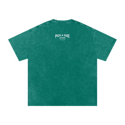 PICK A SIDE Acid Wash Oversize T-Shirt