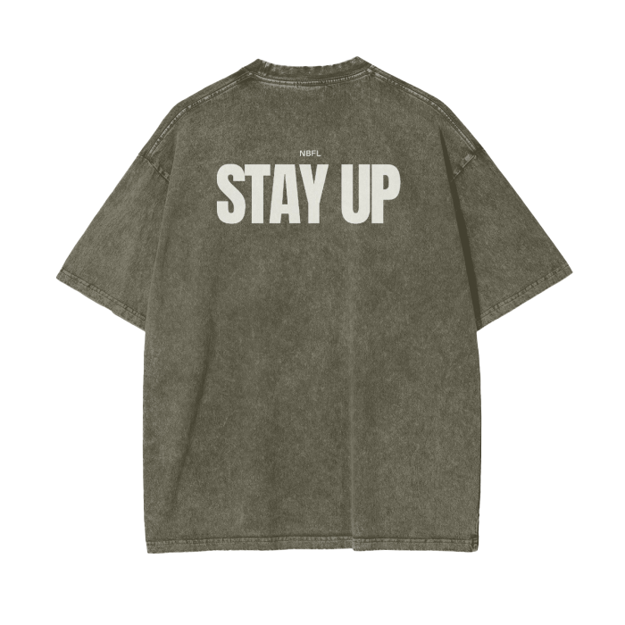 Turn up Stay up Acid Wash Oversize T-Shirt