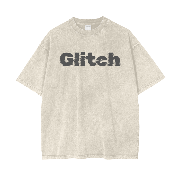 Glitch Acid Wash Oversize T-Shirt