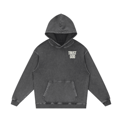 Trust God Acid Wash Oversize Hoodie