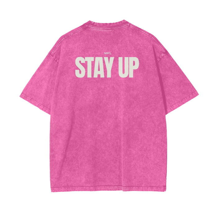 Turn up Stay up Acid Wash Oversize T-Shirt