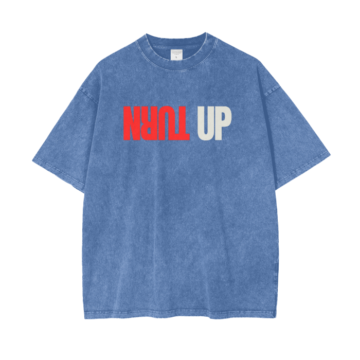 Turn up Stay up Acid Wash Oversize T-Shirt