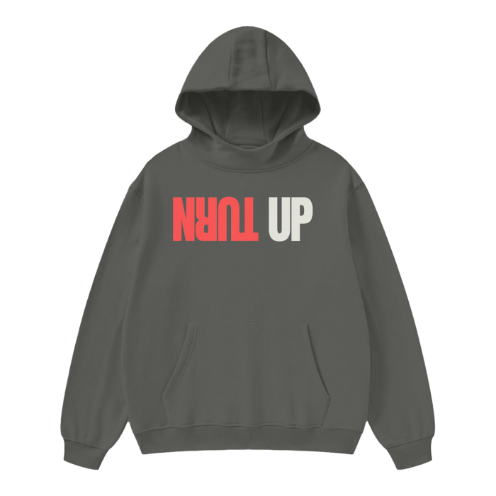 Turn up Stay up High Neck Insulated FOG Solid Color Fleece Hoodie