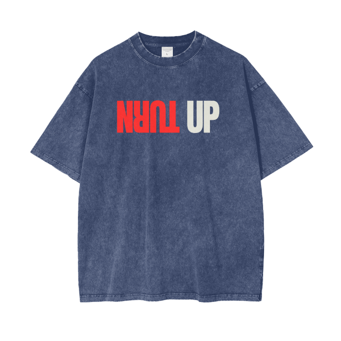 Turn up Stay up Acid Wash Oversize T-Shirt