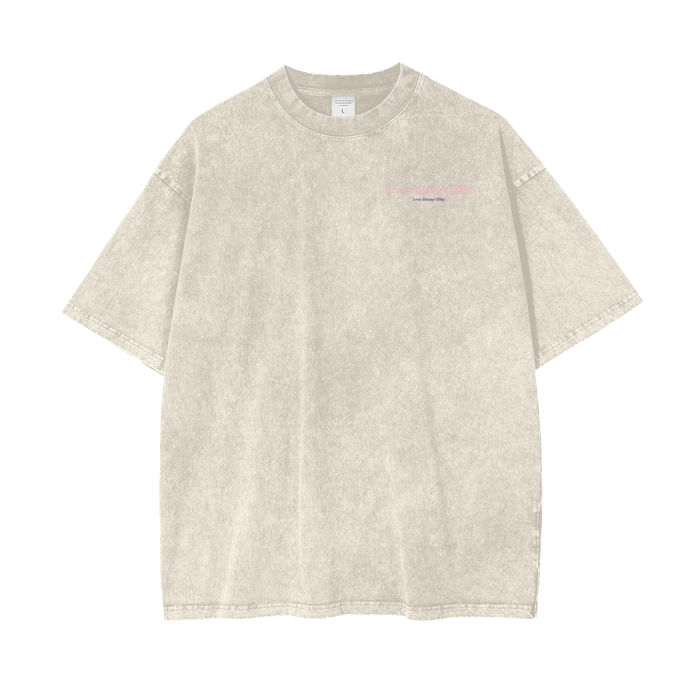 XOXO Acid Wash Oversize T-Shirt - 250 GSM