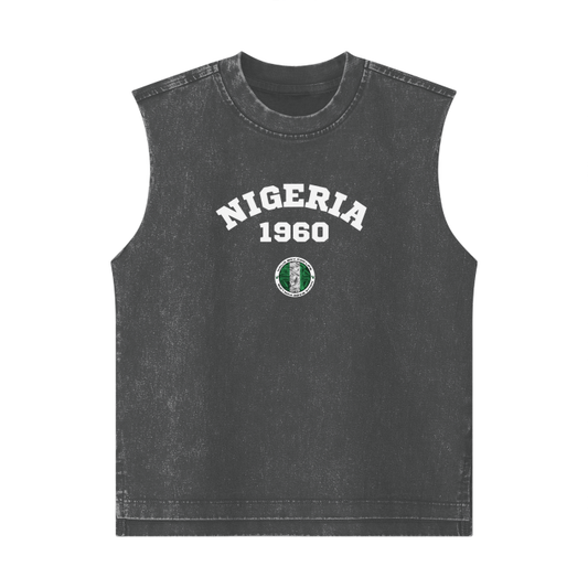 Nigeria 1960 NBFL Streetwear Kids Heavyweight 285G  Washed 100% Cotton Tank Top