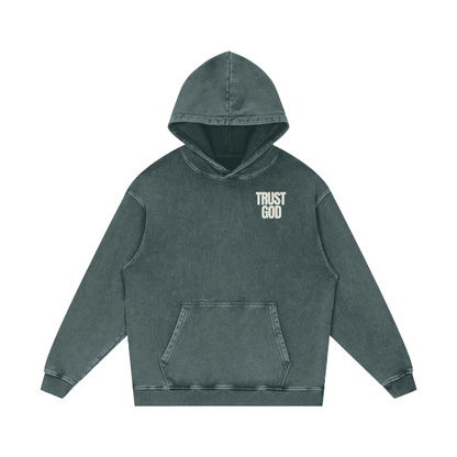 Trust God Acid Wash Oversize Hoodie