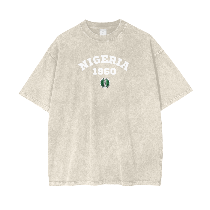 Nigeria 1960 NBFL Acid Wash Oversize T-Shirt - 250 GSM