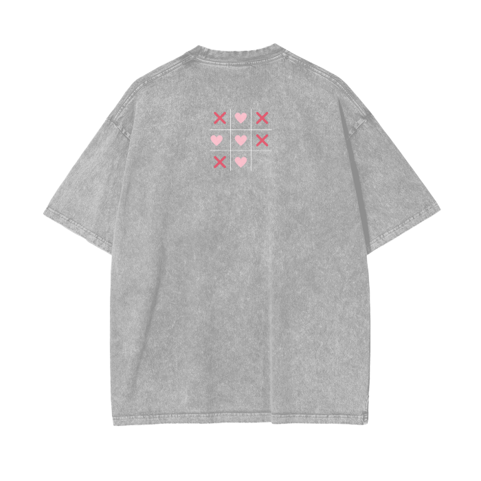 XOXO Acid Wash Oversize T-Shirt - 250 GSM