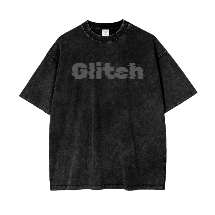 Glitch Acid Wash Oversize T-Shirt