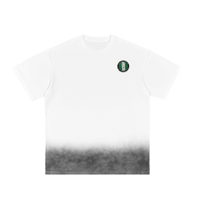 The land is forever green Grey Gradient on White Vintage Washed T-Shirt - 250 GSM