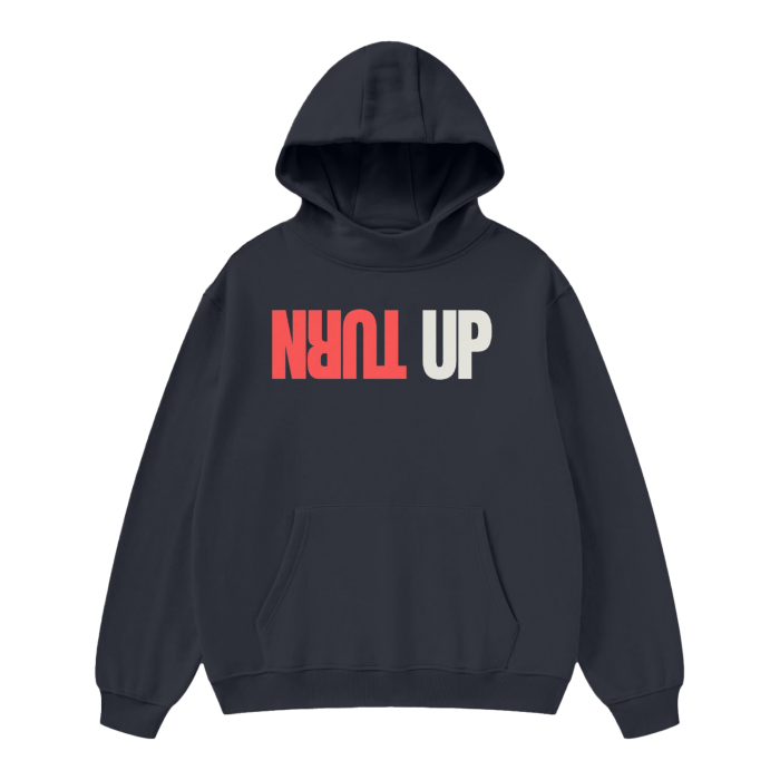 Turn up Stay up High Neck Insulated FOG Solid Color Fleece Hoodie