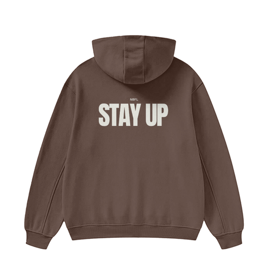 Turn up Stay up High Neck Insulated FOG Solid Color Fleece Hoodie