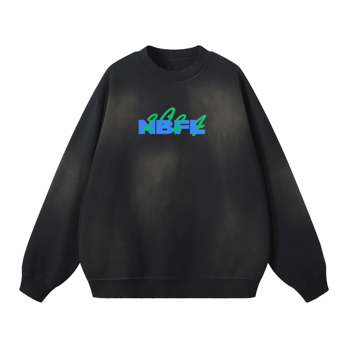 NBFL 1960 Streetwear Unisex Monkey Washed Dyed Fleece Pullover